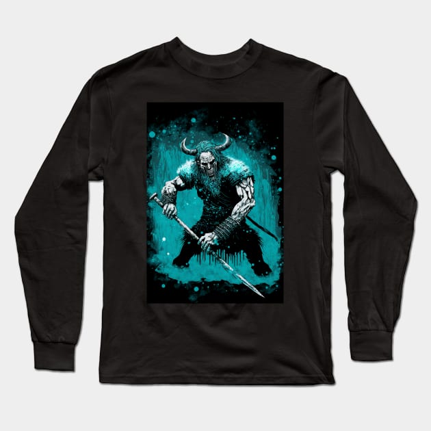 Mörk Borg Bestiary - Frost Giant Long Sleeve T-Shirt by DodgyDogma